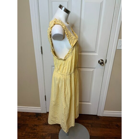 Barbour Sunrise Yellow Check Seersucker Abbey Dress NWT $130 Size 14 - Picture 5 of 9